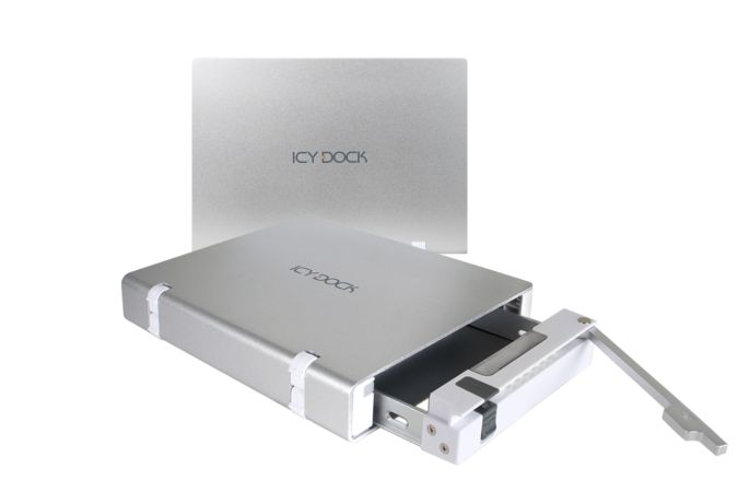 ICY DOCK Slim External Enclosure w/ Removable HDD Tray - eSATA/USB 2.0  Combo - White by IcyDock