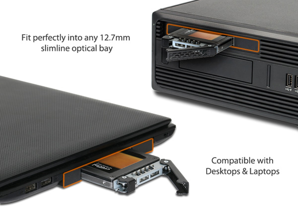 MB411SPO-1B_2.5 SSD / HDD Hot-Swap SATA Mobile Rack for 12.7mm Slim  CD/DVD-ROM Optical Bay